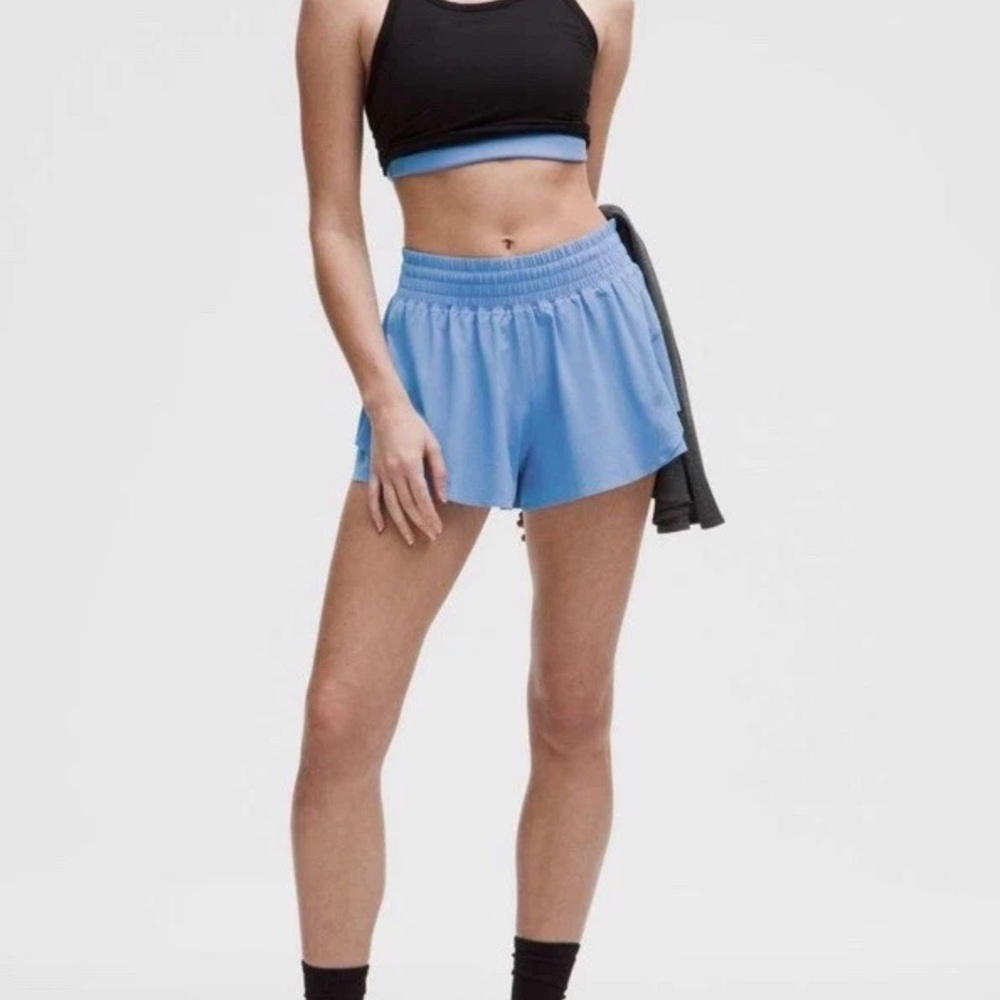 Lululemon Shake it Out High Rise Run Short 2.5" NWT $68 Pool blue sold out small
